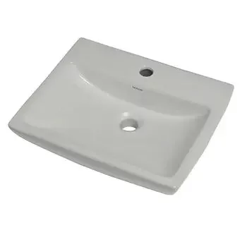 HINDWARE WB FABIO 45X37 - S.WHITE RECTANGULAR STAR WHITE GLOSSY VESSEL / TABLE TOP / COUNTER TOP HINDWARE | Model: 1010410SW