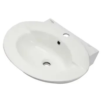 GLOCERA CLEO- BASIN 2 PC FULL PEDESTAL ROUND GLOSSY WALL HUNG BASIN / WALL MOUNT BASIN GLOCERA | Model: GG/WB/52003