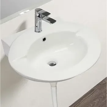 GLOCERA CLEO- BASIN 2 PC FULL PEDESTAL ROUND GLOSSY WALL HUNG BASIN / WALL MOUNT BASIN GLOCERA | Model: GG/WB/52003