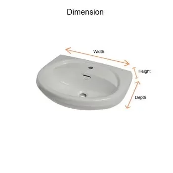 CERA CORNET WALL HUNG WASH BASIN EXPOSED WHITE GLOSSY WALL HUNG BASIN / WALL MOUNT BASIN CERA | Model: S2040103