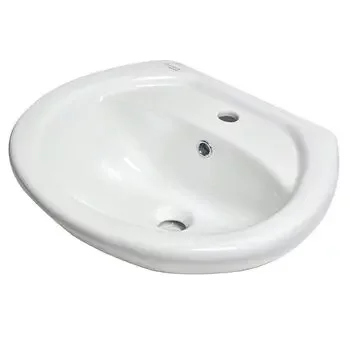 GLOCERA LISA- BASIN 2 PC FULL PEDESTAL ROUND GLOSSY WALL HUNG BASIN / WALL MOUNT BASIN GLOCERA |Model: GG/WB/52002/SW