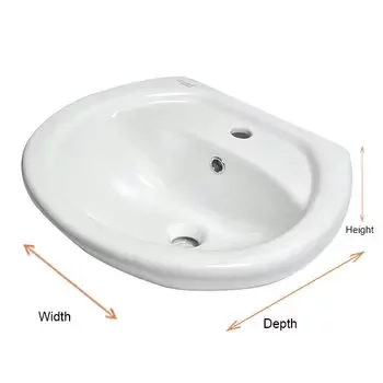 GLOCERA LISA- BASIN 2 PC FULL PEDESTAL ROUND GLOSSY WALL HUNG BASIN / WALL MOUNT BASIN GLOCERA |Model: GG/WB/52002/SW