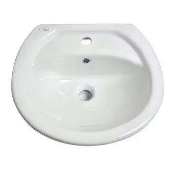 GLOCERA LISA- BASIN 2 PC FULL PEDESTAL ROUND GLOSSY WALL HUNG BASIN / WALL MOUNT BASIN GLOCERA |Model: GG/WB/52002/SW