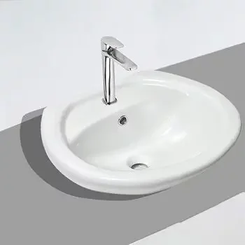 GLOCERA LISA- BASIN 2 PC FULL PEDESTAL ROUND GLOSSY WALL HUNG BASIN / WALL MOUNT BASIN GLOCERA |Model: GG/WB/52002/SW