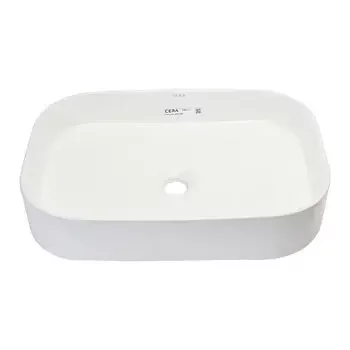 CERA CATMID EXPOSED WHITE GLOSSY VESSEL / TABLE TOP / COUNTER TOP CERA | Model: S2020158