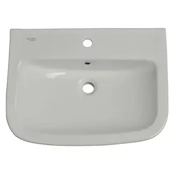 GLOCERA DUNE- BASIN 2 PC FULL PEDESTAL ROUND WHITE, IVORY GLOSSY WALL HUNG BASIN / WALL MOUNT BASIN GLOCERA | Model: GG/WB/52006