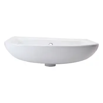 GLOCERA DUNE- BASIN 2 PC FULL PEDESTAL ROUND WHITE, IVORY GLOSSY WALL HUNG BASIN / WALL MOUNT BASIN GLOCERA | Model: GG/WB/52006