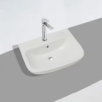 GLOCERA DUNE- BASIN 2 PC FULL PEDESTAL ROUND WHITE, IVORY GLOSSY WALL HUNG BASIN / WALL MOUNT BASIN GLOCERA | Model: GG/WB/52006