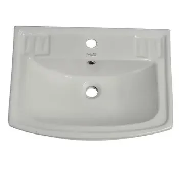 GLOCERA COMPARE - BASIN 2 PC FULL PEDESTAL ROUND WHITE, IVORY GLOSSY WALL HUNG BASIN / WALL MOUNT BASIN GLOCERA | Model: GG/WB/52012