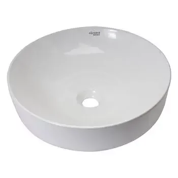 GLOCERA COSY WASH BASIN ROUND WHITE MATTE VESSEL / TABLE TOP / COUNTER TOP GLOCERA Model: GG/AB/62002