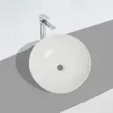 GLOCERA COSY WASH BASIN ROUND WHITE MATTE VESSEL / TABLE TOP / COUNTER TOP GLOCERA Model: GG/AB/62002