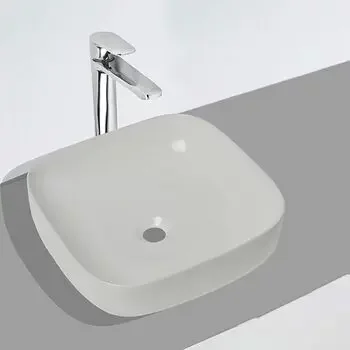 GLOCERA NEON WASH BASIN ROUND WHITE GLOSSY VESSEL / TABLE TOP / COUNTER TOP GLOCERA | Model: GG/AB/62008