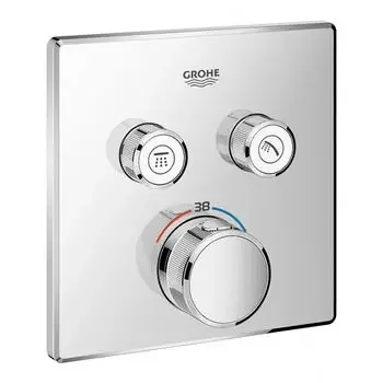 GROHE GROHTHERM SMARTCONTROL THERMOSTAT SQUARE, 2 CONTROL GROHE | Model: 29124000