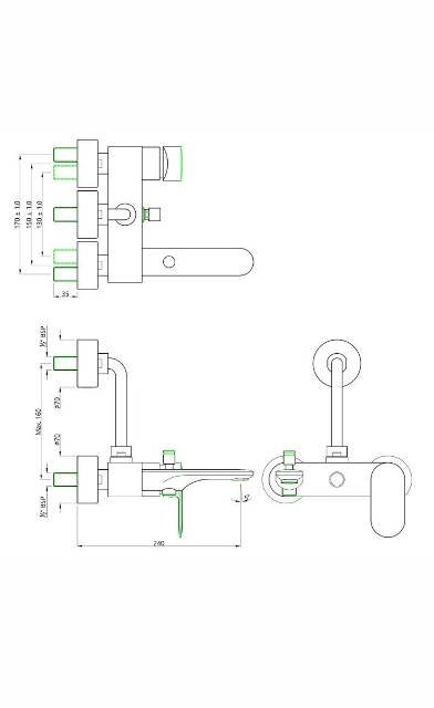 Single Lever Wall Mixer 3-in-1 System | Model : OPP-BCH-15125PM