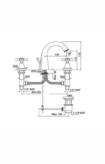 3-Hole Basin Mixer | Model : QQP-WHM-7191PM