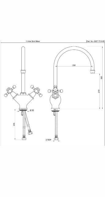 Sink Mixer 1-Hole | Model : QQT-WHM-7319B