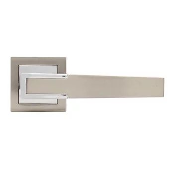 QUBA LEVER HANDLE Q 451 -ON ROSE 60 MM KEY & KNOB (SS/CP) QUBA Model: Q-451-ORLK-SS/CP