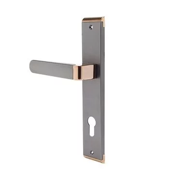 QUBA LEVER HANDLE Q 455 -10 INCH 60 MM KEY & KNOB (RGPVD/BM) QUBA Model: Q-455-10LK-RGPVD/BM