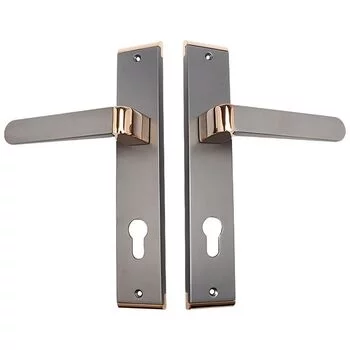 QUBA LEVER HANDLE Q 455 -10 INCH 60 MM KEY & KNOB (RGPVD/BM) QUBA Model: Q-455-10LK-RGPVD/BM