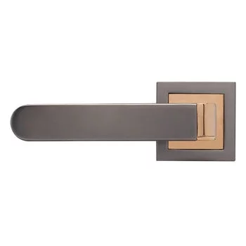 QUBA LEVER HANDLE Q 455 -ON ROSE 60 MM KEY & KNOB (RGPVD/BM) QUBA | Model: Q-455-ORLK-RGPVD/BM