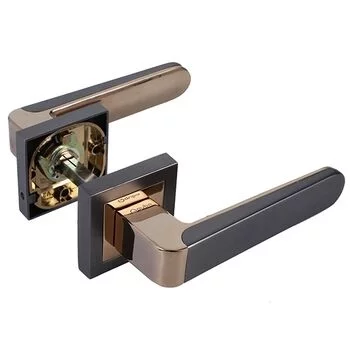 QUBA LEVER HANDLE Q 455 -ON ROSE 60 MM KEY & KNOB (RGPVD/BM) QUBA | Model: Q-455-ORLK-RGPVD/BM