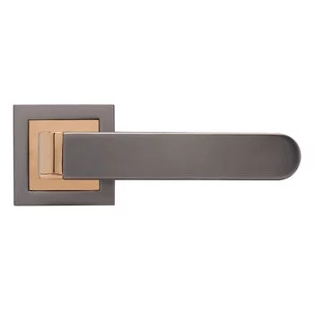 QUBA LEVER HANDLE Q 455 -ON ROSE 60 MM KEY & KNOB (RGPVD/BM) QUBA | Model: Q-455-ORLK-RGPVD/BM