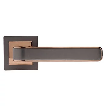 QUBA LEVER HANDLE Q 428 -ON ROSE 60 MM KEY & KNOB (RGPVD/BM) QUBA | Model: Q-428-ORLK-RGPVD/BM