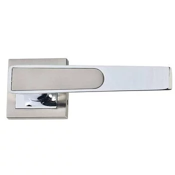 QUBA LEVER HANDLE Q 457 -ON ROSE 60 MM KEY & KNOB (SS/CP) QUBA | Model: Q-457-ORLK-SS/CP