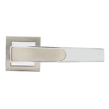 QUBA LEVER HANDLE Q 457 -ON ROSE 60 MM KEY & KNOB (SS/CP) QUBA | Model: Q-457-ORLK-SS/CP