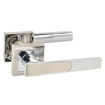 QUBA LEVER HANDLE Q 457 -ON ROSE 60 MM KEY & KNOB (SS/CP) QUBA | Model: Q-457-ORLK-SS/CP