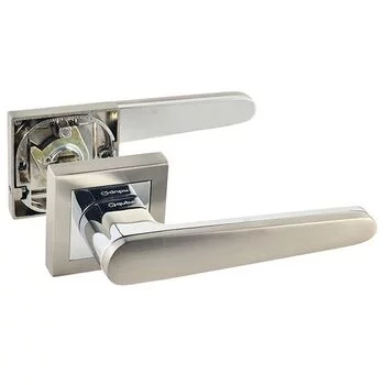 QUBA LEVER HANDLE Q 452 -ON ROSE 60 MM KEY & KNOB (SS/CP) QUBA | Model: Q-452-ORLK-SS/CP