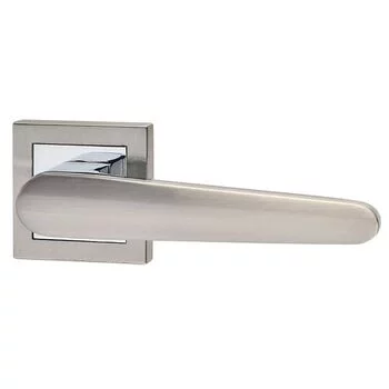 QUBA LEVER HANDLE Q 452 -ON ROSE 60 MM KEY & KNOB (SS/CP) QUBA | Model: Q-452-ORLK-SS/CP