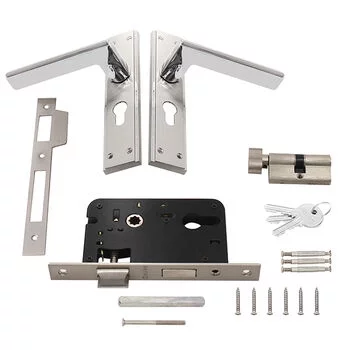 QUBA ELEGANT COMBO WITH BACK PLATE Q-437-08LK-SS/CP LEVER HANDLES QUBA Model: Q-437-08LK-SS/CP