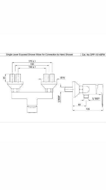 Single Lever Exposed Shower Mixer | Model : OPP-BLM-15149PM