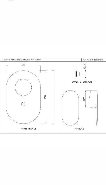 Single Lever 3-Inlet Diverter Exposed Parts Kit | Model : OPP-GMP-15193PM