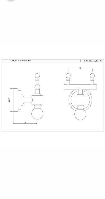 Double Coat Hook | Model : AQN-BLM-7761