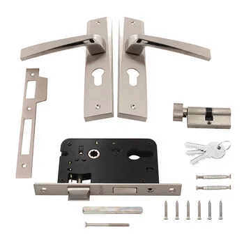 QUBA ELEGANT COMBO WITH BACK PLATE Q-445-08LK-SS/CP LEVER HANDLES QUBA Model: Q-445-08LK-SS/CP