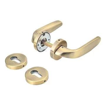 YALE SOLID BRASS LEVER HANDLE YPBL -806 WITH ESCUTCHEONS, AB LEVER HANDLES YALE Model: YPBL-806-AB