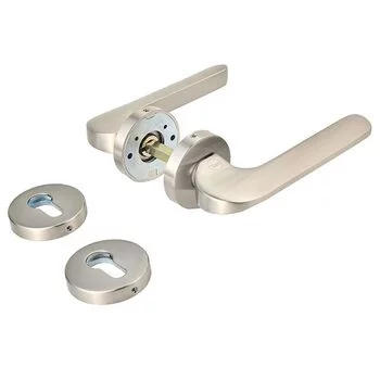 YALE SOLID BRASS LEVER HANDLE YPBL -805 WITH ESCUTCHEONS, SS LEV YALE Model: YPBL-805-SS