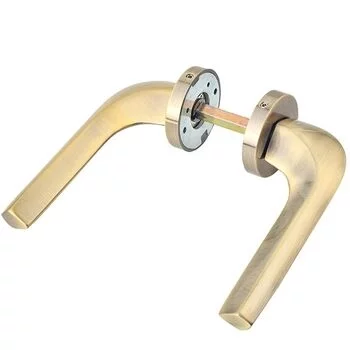 YALE SOLID BRASS LEVER HANDLE YPBL -808 WITH ESCUTCHEONS, AB LEVER HANDLES YALE Model: YPBL-808-AB