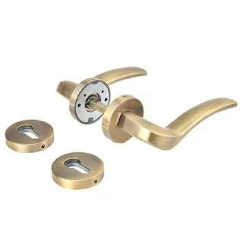 YALE SOLID BRASS LEVER HANDLE YPBL-803 WITH A PAIR OF ESCUTCHEON (AB) LEVER H YALE Model: YPBL-803-AB