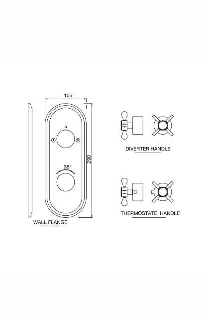 Aquamax Exposed Part Kit Of Thermostatic Shower Mixer With 2-Way Diverter | Model : QQP-CHR-7681KPM