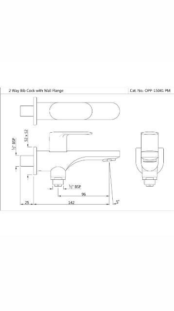 2-Way Bib Tap With Wall Flange | Model : OPP-WHM-15041PM