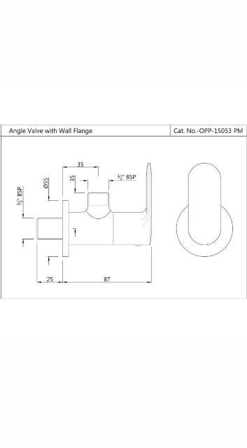 Angle Valve With Wall Flange | Model : OPP-CHR-15053PM