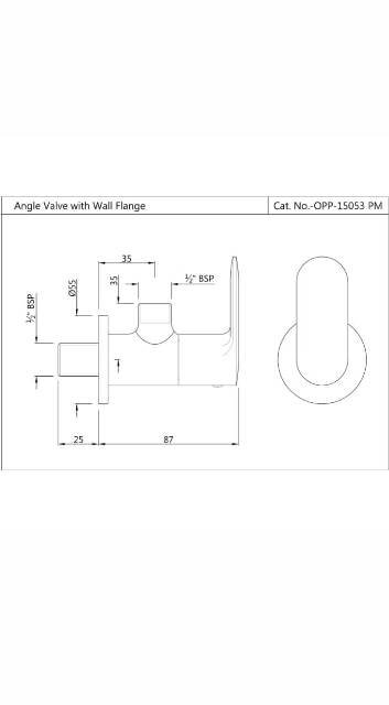 Angle Valve With Wall Flange | Model : OPP-GBP-15053PM