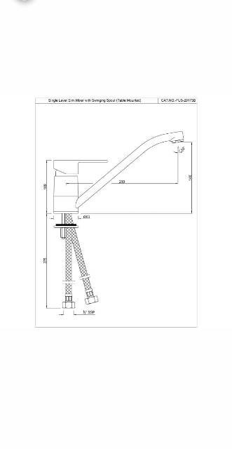 Single Lever Sink Mixer | Model : FUS-CHR-29173B