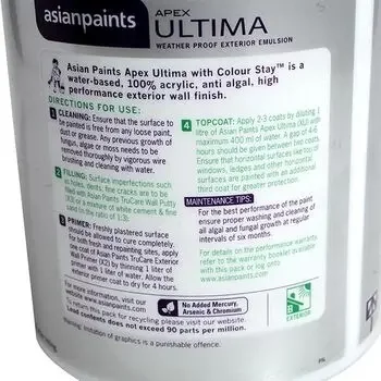 ASIAN PAINTS APAPEX ULTIMA HQ2N 4LTR ASIAN PAINTS | Model: 0068B132240