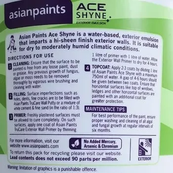 ASIAN PAINTS ACE SHYNE WHITE 10LTR ASIAN PAINTS | Model: 57590908310