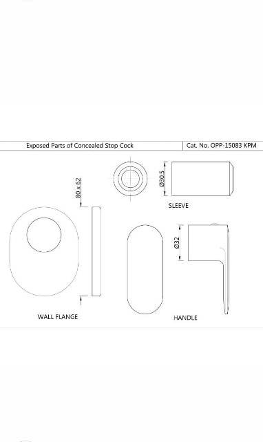 Exposed Part Kit Of Concealed Stop Cock & Flush Cock | Model : OPP-GLD-15083KPM