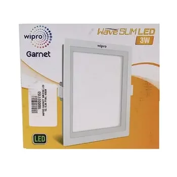 WIPRO GARNET WAVE 3W LED SQUARE SLIM PANEL 4000K WIPRO | Model: D720340/DH20340